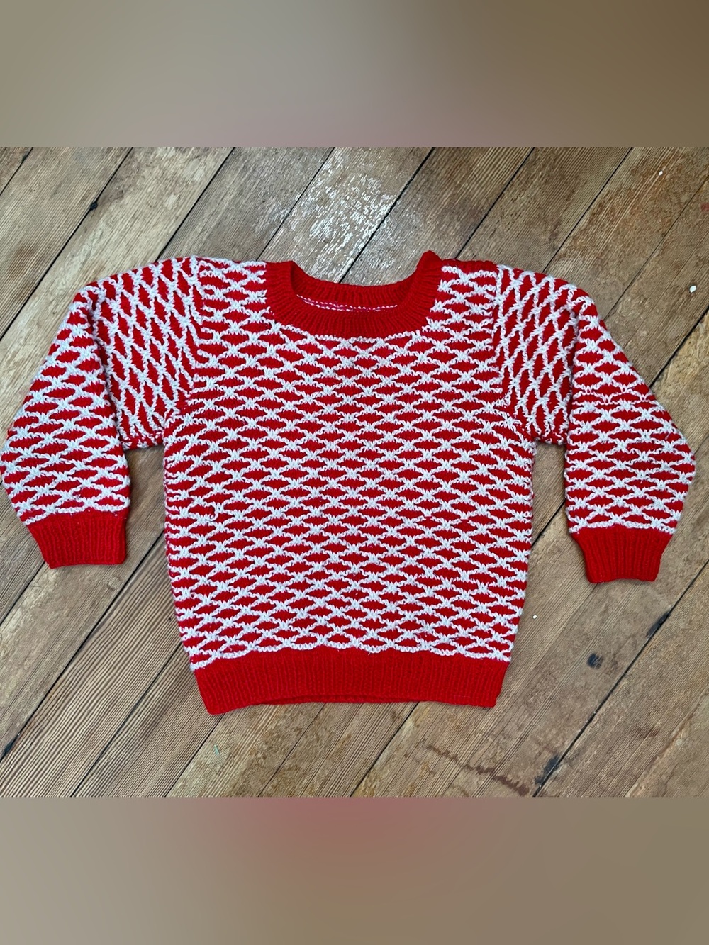 Vintage Hand Knit Crewneck Sweater 2T